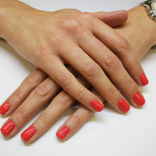 Load image into Gallery viewer, 216 Violently Happy 4.5G
DESCRIPTION
Beautiful coral shade with delicate shimmer
Colour CatalogueProduct Guide 
Please refer to your colour sticks for the closest reflection of colour.