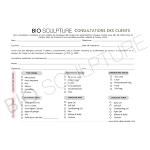 BIOSCULPTURE Client Consultation Cards (24)