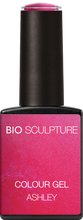 Charger l'image dans la galerie, A bottle of BIO SCULPTURE Colour Gel nail polish in shade Ashley, featuring a vibrant pink glittery label and a black cap, set against a solid white background.