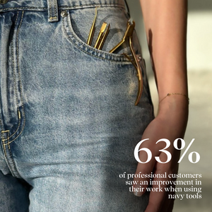 Person wearing blue jeans with gold tools in a pocket, text overlay about tool improvement.