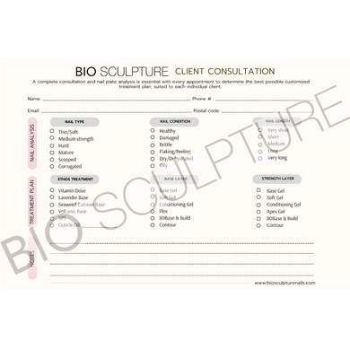 BIOSCULPTURE Client Consultation Cards (24)