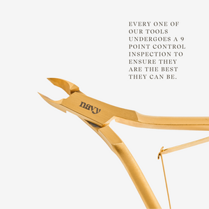 Gold pliers with 'NAVY' branding on a white background