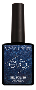 Evo Colour Amanda
DESCRIPTION
 Royal berry blue with fine sapphire blue glitter specks. 
** When using Evo Glitters please ensure you wipe &amp; refine the base application to prolon
