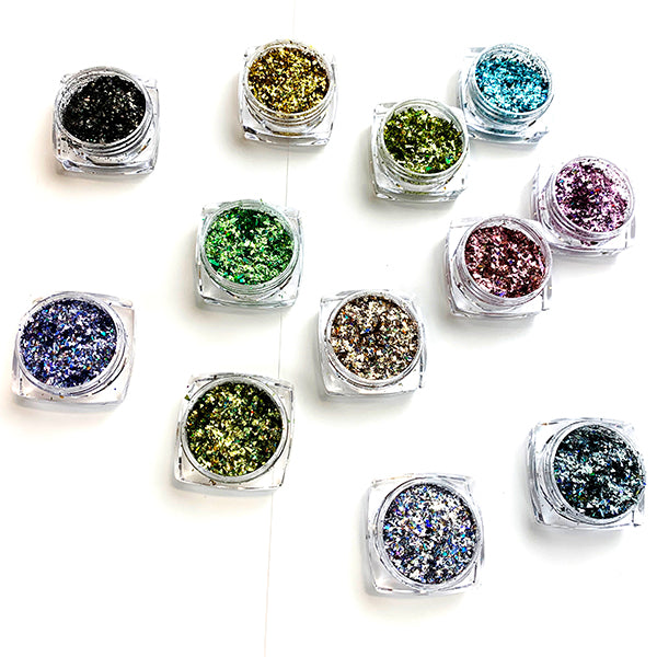 Collection de gemmes écrasées d'iris