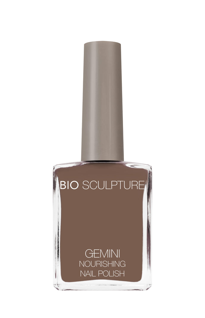 Gemini 14ml Nourishing Polish No. 111 Chocolate Fudge
DESCRIPTION
Fudge brown with a grey undertone
Brun Fondant avec nuance gris
Colour Catalogue Catalogue de Couleur


Please refer to your colour sticks for the close