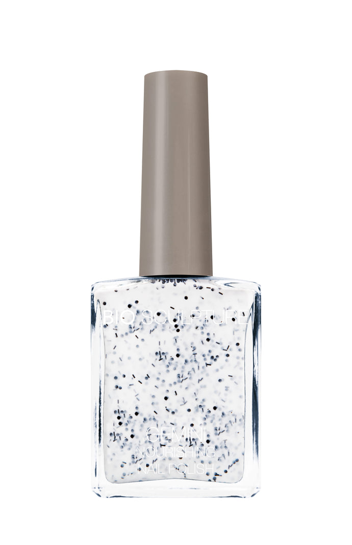 Gemini 14ml Nourishing Polish No. 227 Snowflake Frosting
DESCRIPTION
White infused with black flawless flakes
Blanc avec infusion de flocon noir
Colour Catalogue Catalogue de Couleur

Please refer to your colour sticks fo