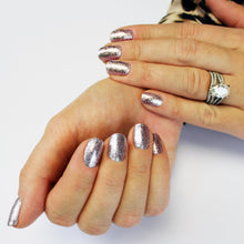 Load image into Gallery viewer, Evo Colour Rene
DESCRIPTION
Shiny silver glitter with glimpse of rose pink gel
** When using Evo Glitters please ensure you wipe &amp; refine the base application to prolong the we